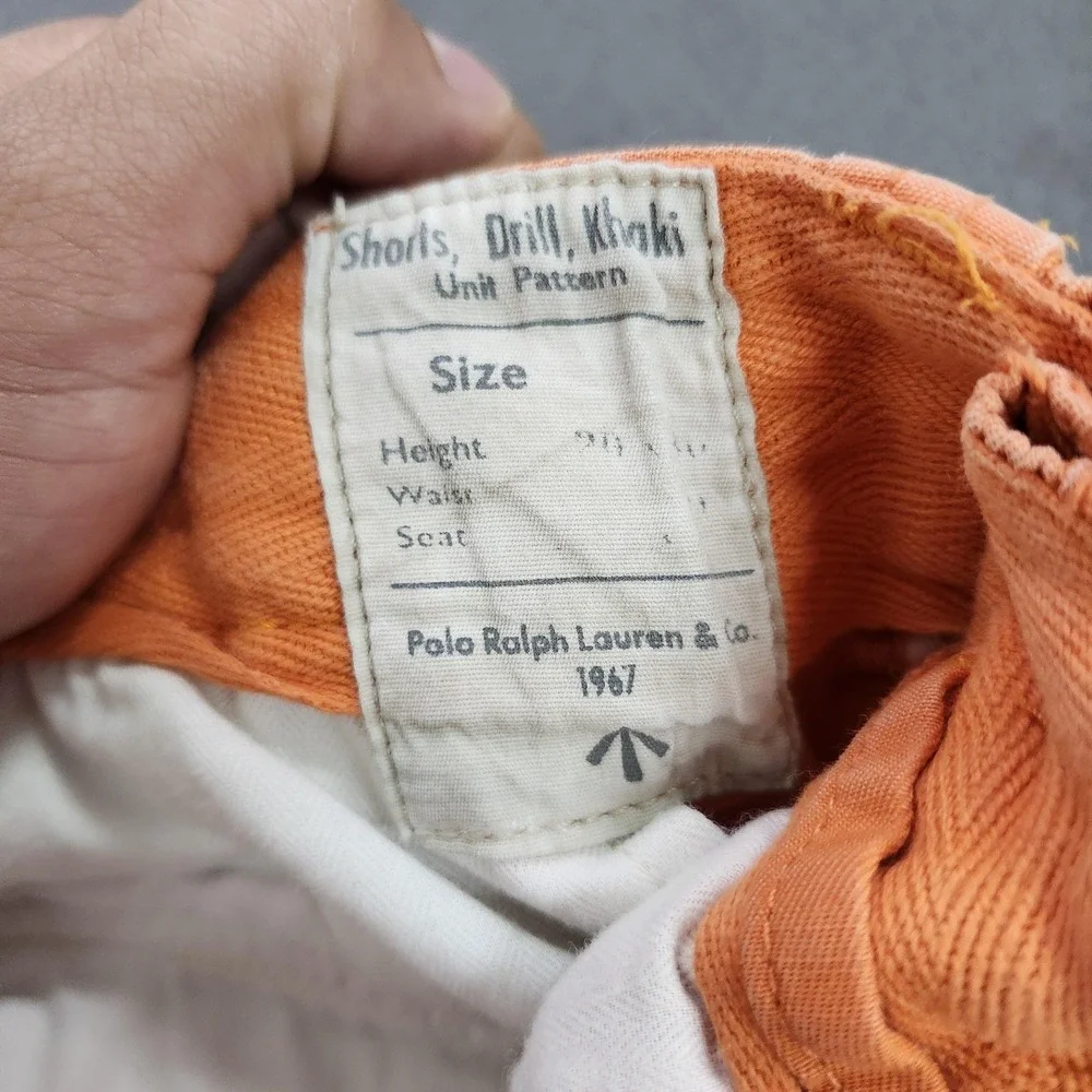 Polo Ralph Lauren Cargo Shorts Mens 38 Orange Utility Canvas 11 Inseam Pockets